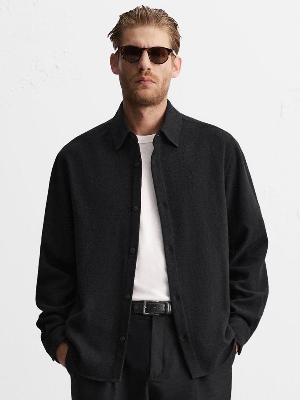 Zara Boucle Shirt - Black